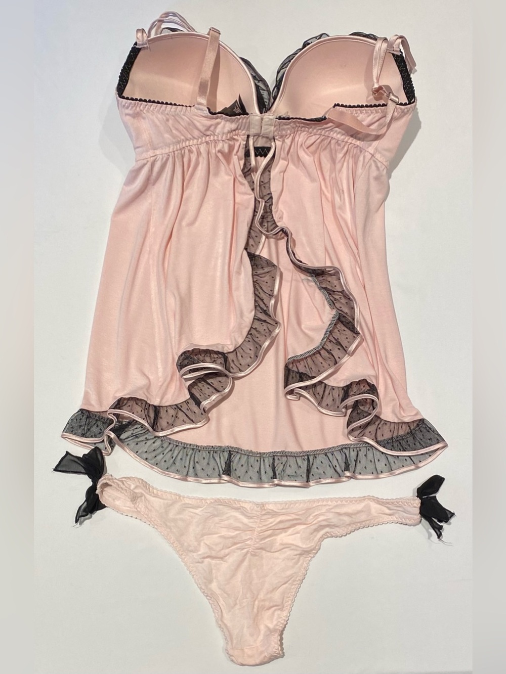 Victoria's Secret Blush Pink Babydoll Lingerie Set, size 36D - Picture 7 of 9